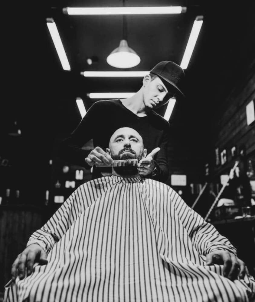 Barber working